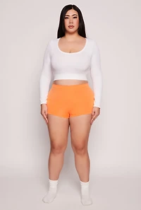 Womens Plus Size Seamless Boyshort Panty, Orange, Size 2X
