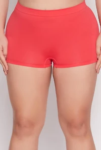 Womens Plus Size Seamless Boyshort Panty, Orange, Size 2X