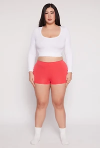 Womens Plus Size Seamless Boyshort Panty, Orange, Size 2X