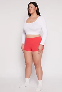 Womens Plus Size Seamless Boyshort Panty, Orange, Size 2X