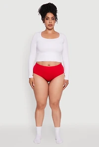 Womens Plus Size Comfortable Seamless Underwear, Red, Size 2X