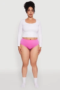 Womens Plus Size Comfortable Seamless Underwear, Pink, Size 2X