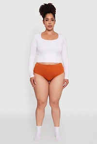 Plus Seamless Solid Comfort Bikini Underwear