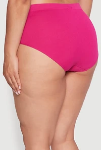 Womens Plus Size Seamless Solid Comfort Bikini Underwear, Pink, Size 2X