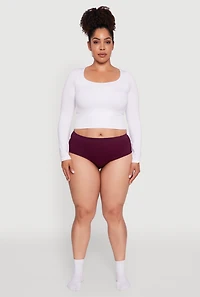 Womens Plus Seamless Solid Comfort Bikini Underwear, 2X