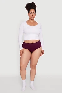 Womens Plus Seamless Solid Comfort Bikini Underwear, 2X