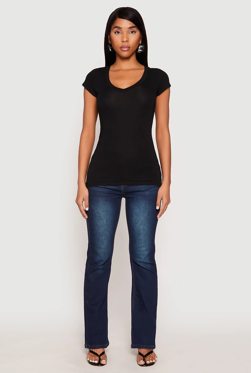 Womens V Neck Short Sleeve T Shirt,