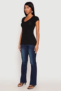 Womens V Neck Short Sleeve T Shirt,
