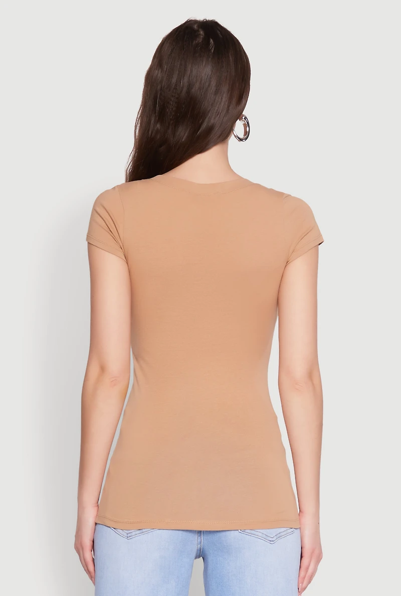 Womens V Neck Short Sleeve T Shirt,