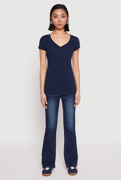 Womens V Neck Short Sleeve T Shirt,