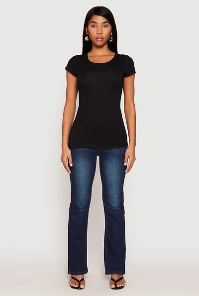 Womens Basic Scoop Neck Tee,