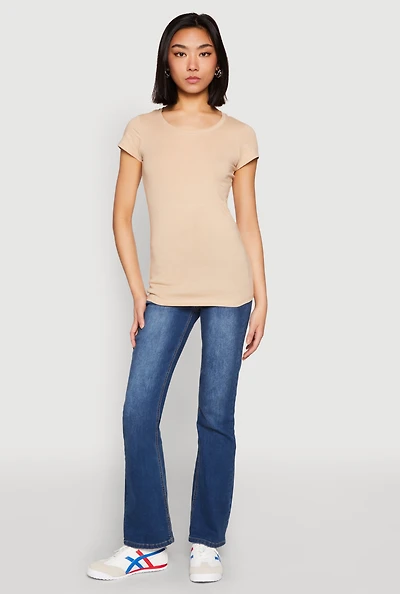 Womens Basic Scoop Neck Tee,
