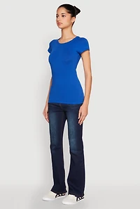 Womens Basic Scoop Neck Tee,