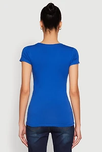 Womens Basic Scoop Neck Tee,