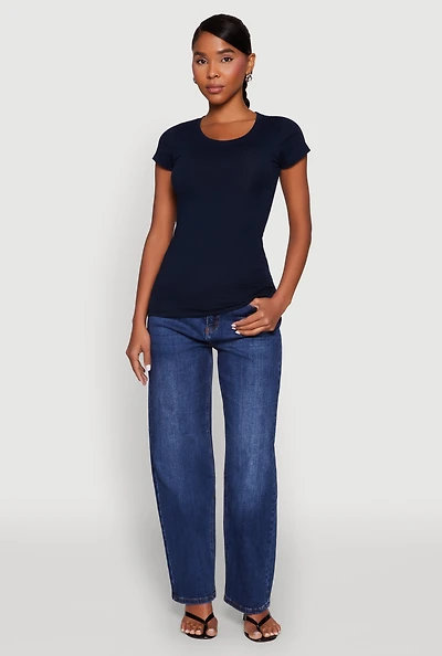 Womens Basic Scoop Neck Tee,