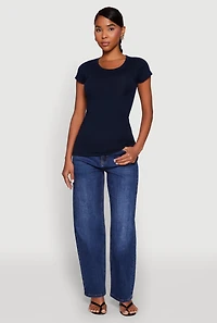 Womens Basic Scoop Neck Tee,