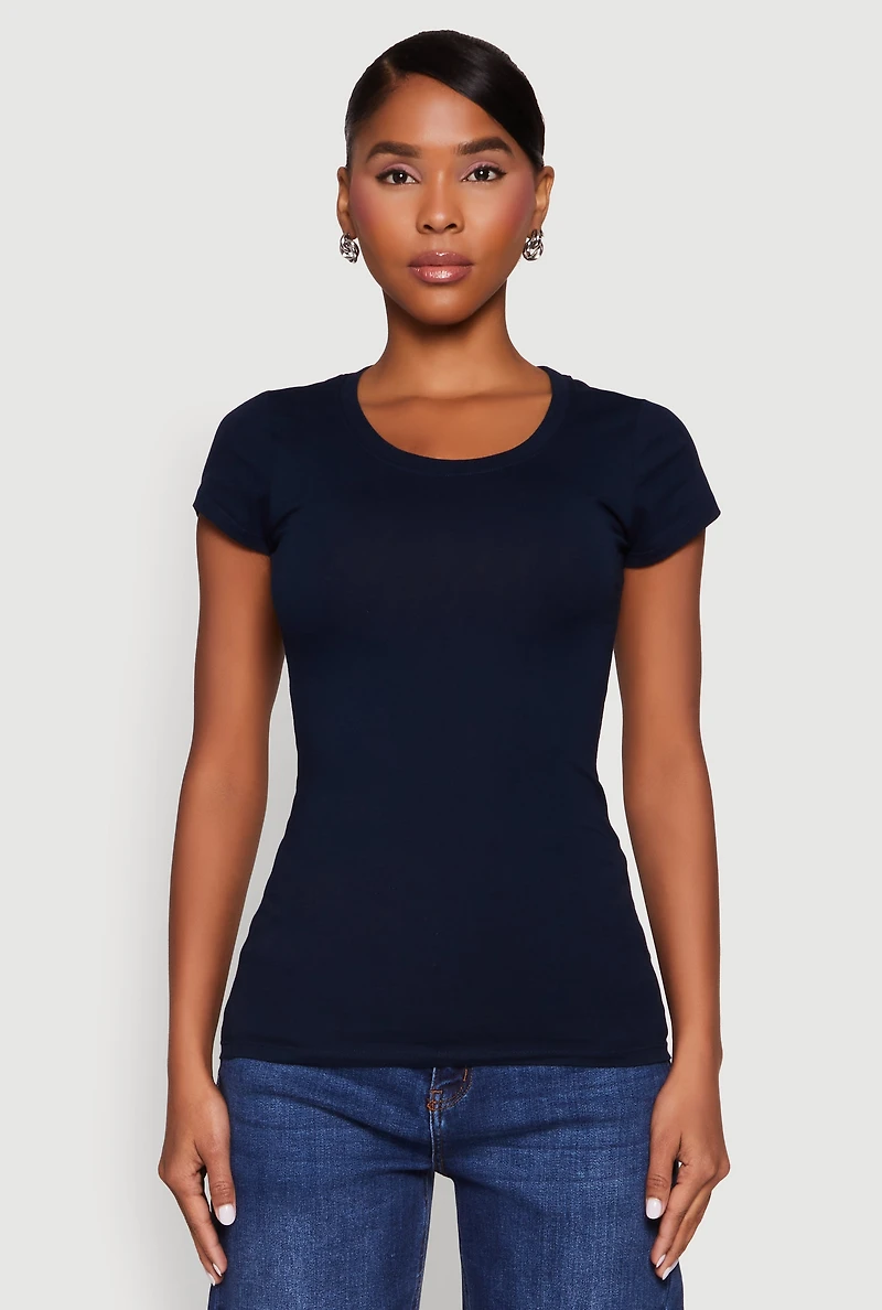 Womens Basic Scoop Neck Tee,