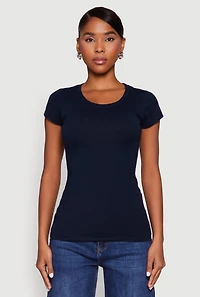 Womens Basic Scoop Neck Tee,