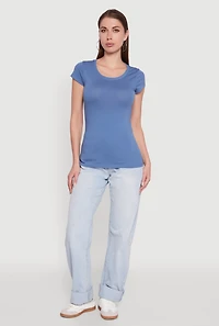 Womens Basic Scoop Neck Tee,