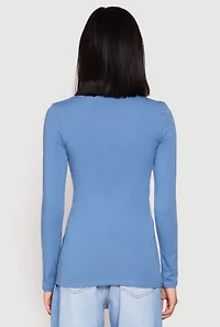 Womens Basic Crew Neck Long Sleeve Tee,