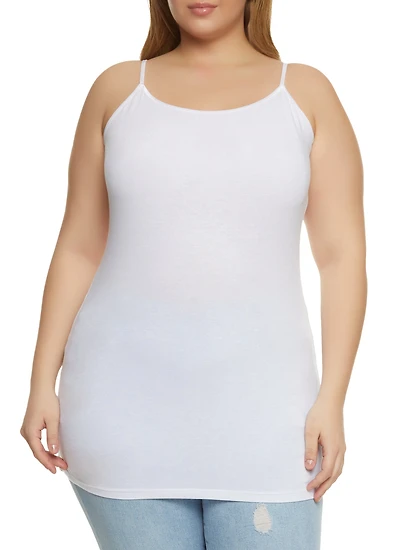 Womens Plus Solid Scoop Neck Cami,