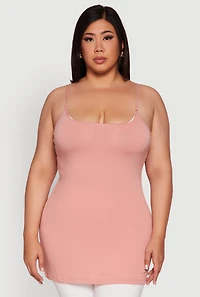 Womens Plus Solid Scoop Neck Cami,
