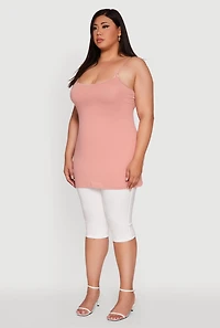 Womens Plus Solid Scoop Neck Cami,