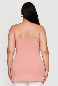 Womens Plus Solid Scoop Neck Cami,
