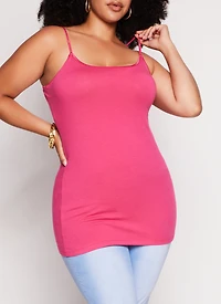 Womens Plus Solid Scoop Neck Cami,