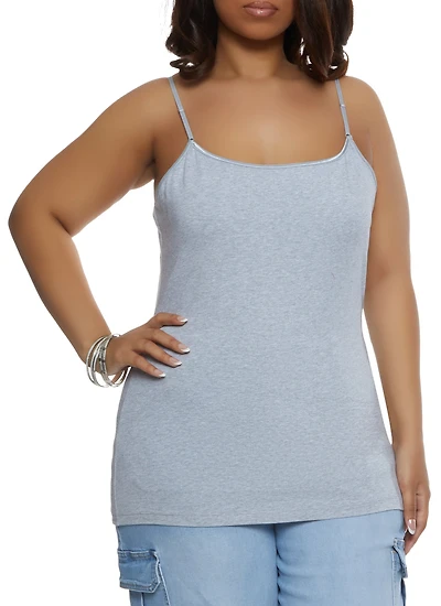 Womens Plus Basic Cotton Scoop Neck Cami,