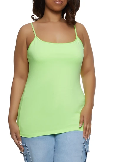 Womens Plus Basic Cotton Scoop Neck Cami, 2X