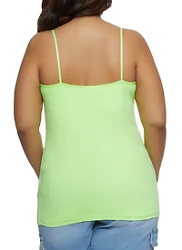 Womens Plus Basic Cotton Scoop Neck Cami, 2X