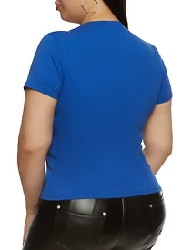 Womens Plus Basic Crew Neck T Shirt, 2X