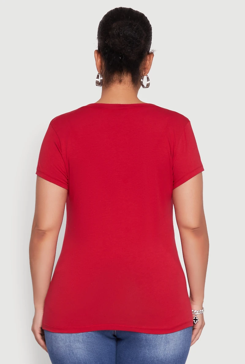 Plus V Neck Tee