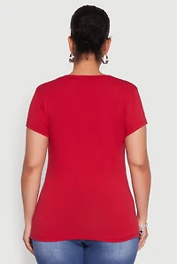 Plus V Neck Tee
