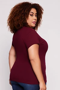 Womens Plus V Neck Tee,