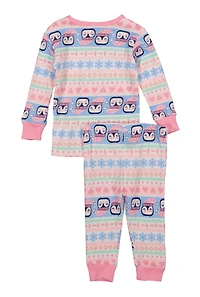 Baby Girls 12-24M Graphic Print Thermal Top and Pants Set, Multi,