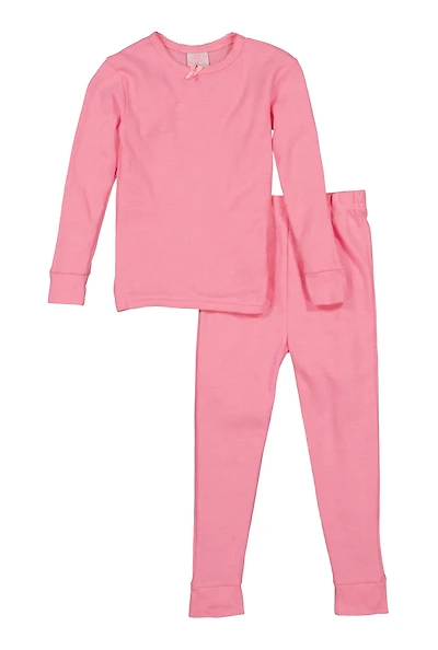 Womens Little Girls Thermal Top and Pants,