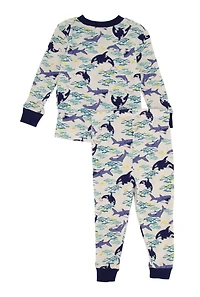 Toddler Boys Graphic Print Thermal Top and Pants Set, 2T