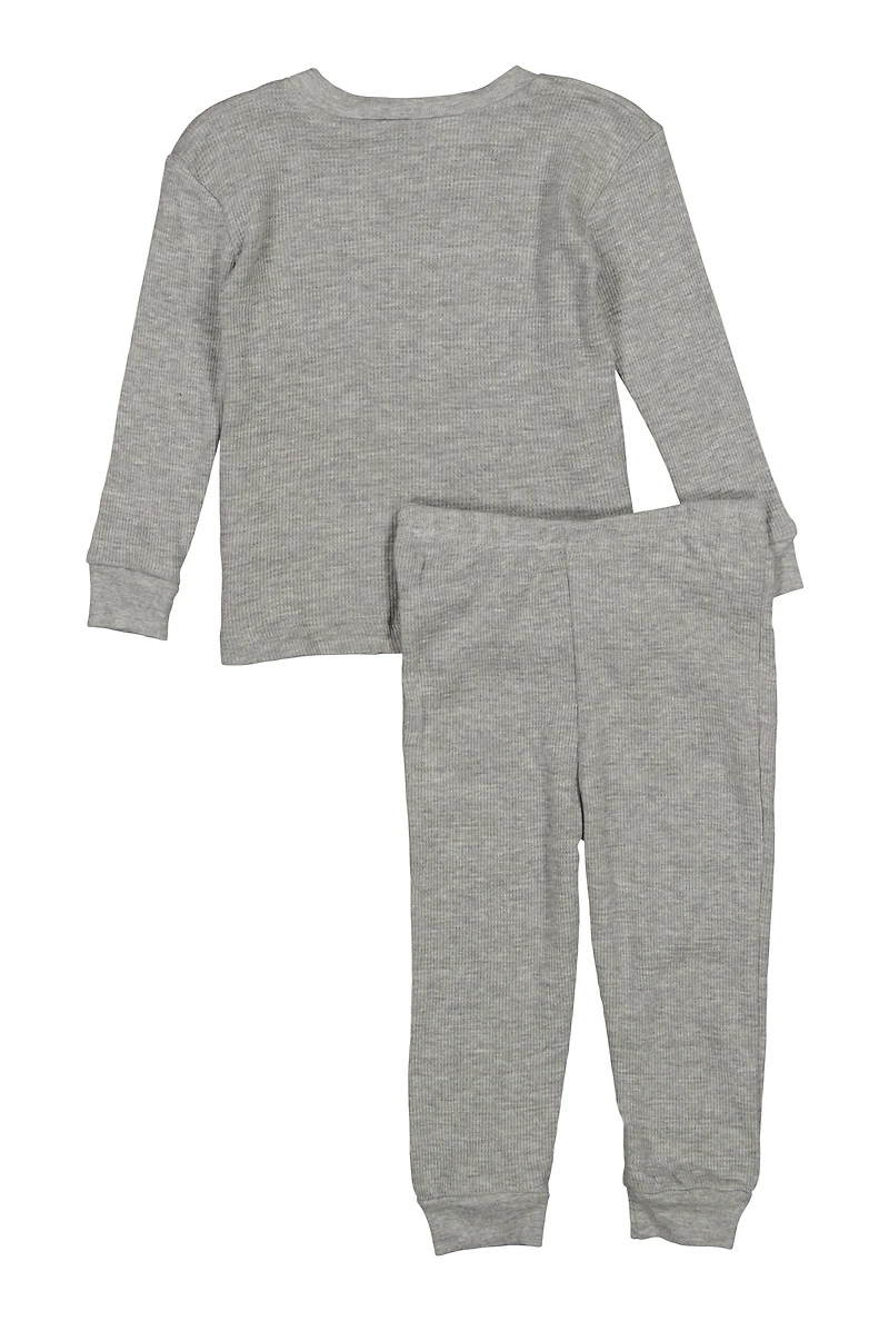 Toddler Boys Thermal Pajama Top and Pants Set