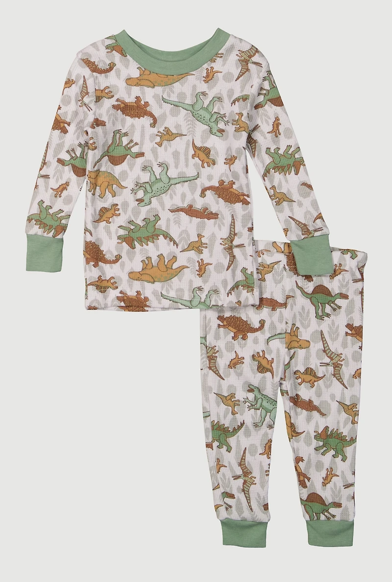 Baby Boys 12-24M Patterned Thermal Top and Pants Set, Multi,