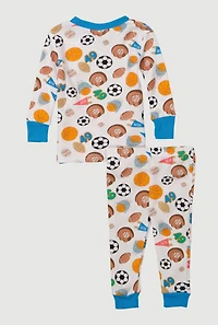 Baby Boys 12-24M Patterned Thermal Top and Pants Set, Multi, Size 18M