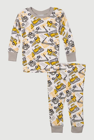 Baby Boys 12-24M Patterned Thermal Top and Pants Set, Multi,