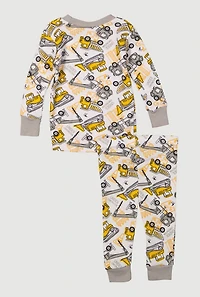 Baby Boys 12-24M Patterned Thermal Top and Pants Set, Multi,