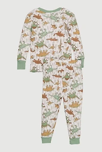 Toddler Boys Printed Pattern Waffle Knit Thermal Top and Joggers,