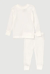 Baby Boys 12-24M Waffle Knit Thermal Top and Pants, White, Size 12M