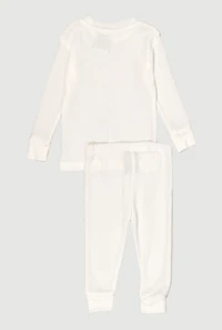 Baby Boys 12-24M Waffle Knit Thermal Top and Pants, White, Size 12M