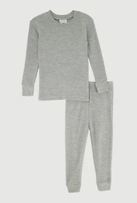 Toddler Boys Long Sleeve Waffle Knit Crew Neck Top and Pants,