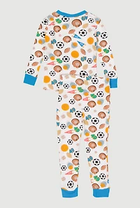 Little Boys Printed Pattern Waffle Knit Thermal Top and Pants,