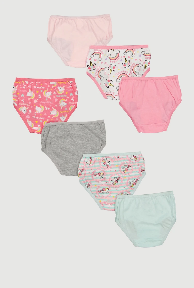 Toddler Girls Days of The Week Unicorn Graphic Panties 7 Pack
